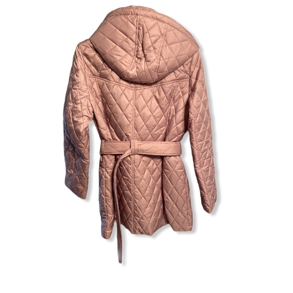 London Fog Missy Quilted Belted Jacket Blush - Picture 5 of 11